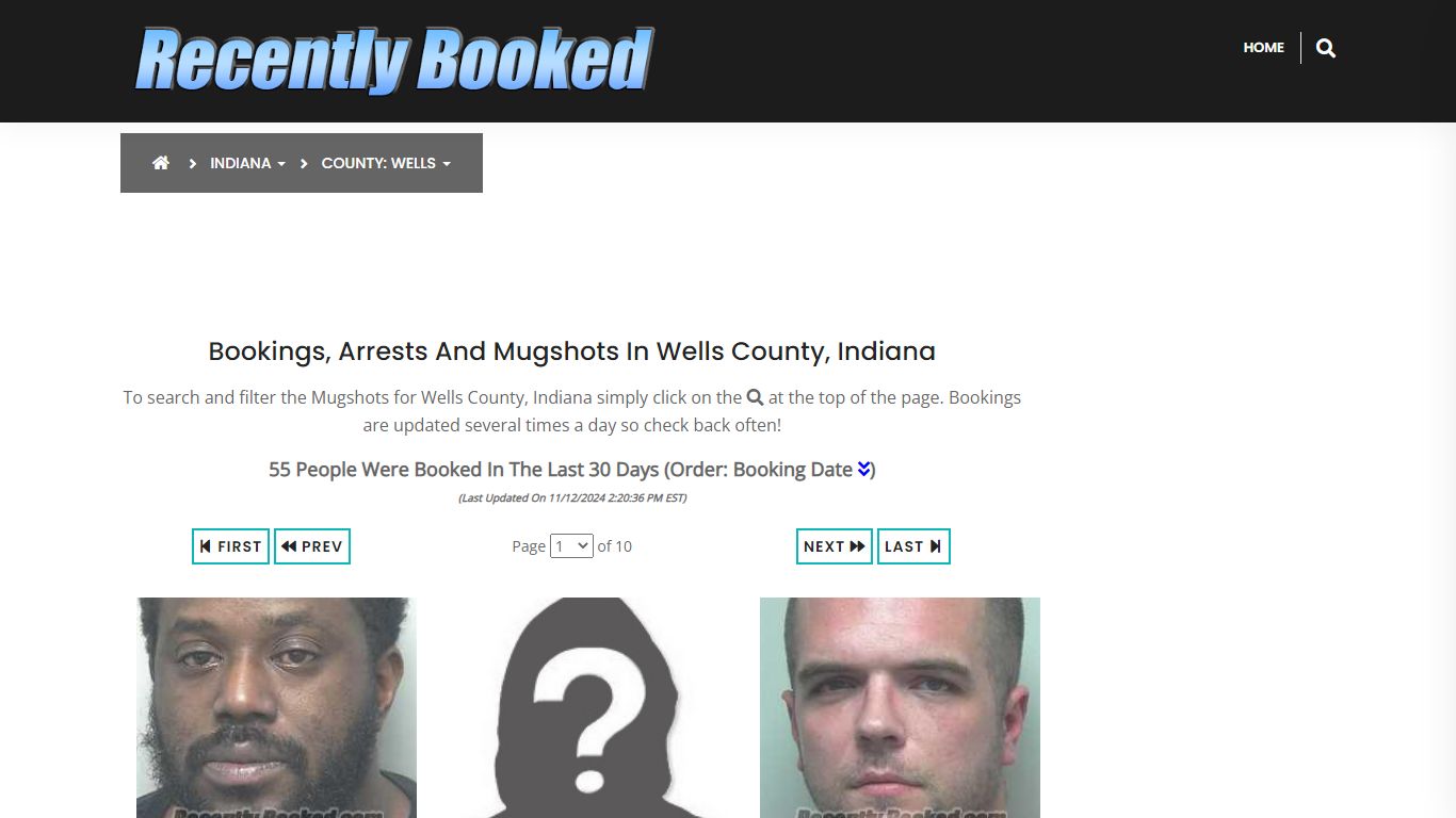 Bookings, Arrests and Mugshots in Wells County, Indiana - Recently Booked